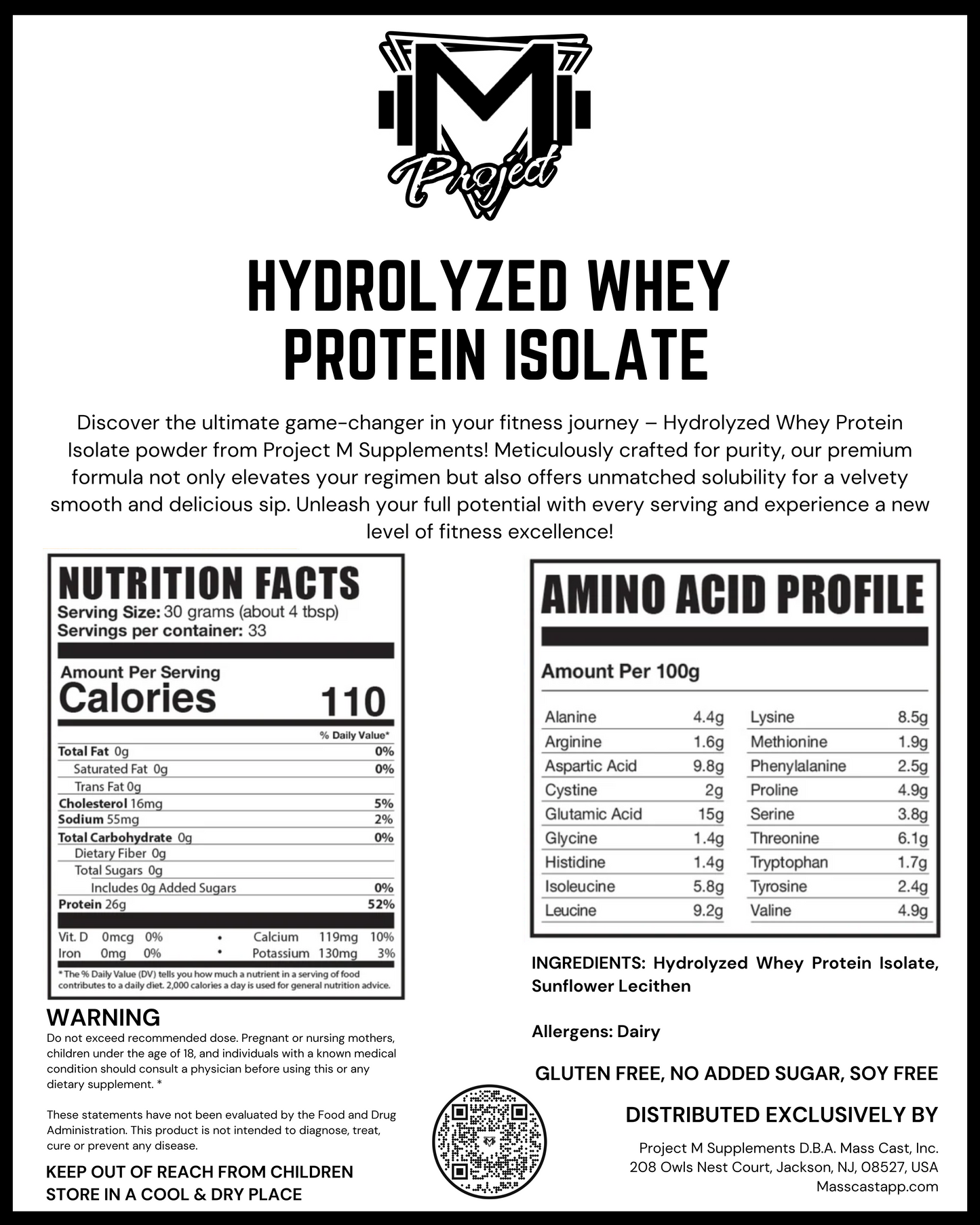 Hydrolyzed Whey Protein Isolate